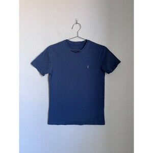 AllSaints Brace Brushed Cotton Short Sleeve Crew T-Shirt in Navy Size XS